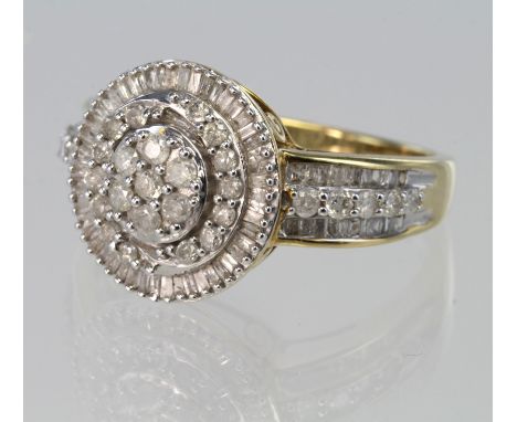 9ct Gold Diamond set Ring approx 1.00ct total weight with Certificate colour G-H Clarity 13 size R weight 4.9g