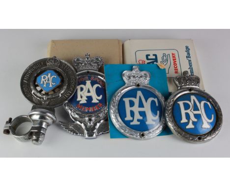 Six Royal Automobile Club (RAC) car badges