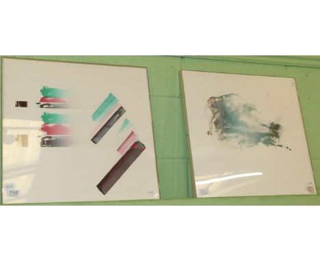 Keith Milow (b.1945) ''Recollection'', signed, inscribed and numbered 26/75, lithograph, together with a further lithograph b