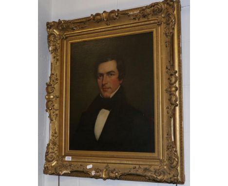 English School, portrait of a gentleman, oil on canvas, in a gilt frame 