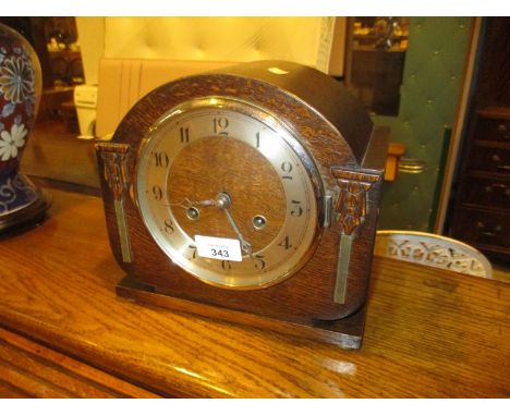 1930's Oak Case Mantel Clock 