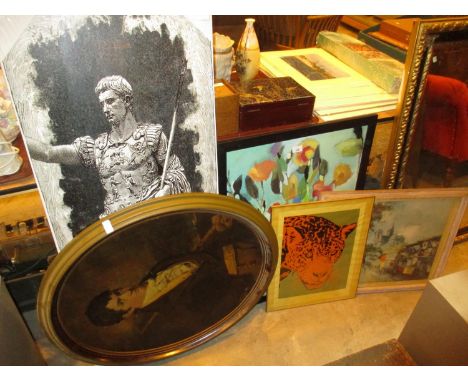 Limited Edition Print of a Leopard, Oval Portrait Print and 3 Other Pictures 