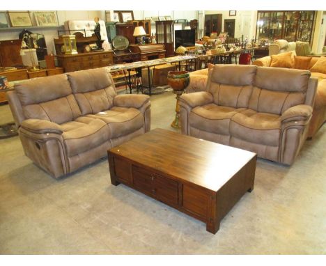 Pair of Manual Reclining Settees 