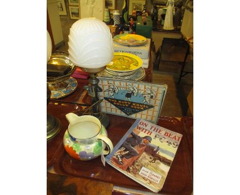 Art Deco Style Lamp, Arthur Wood Jug and 2 Vintage Books 