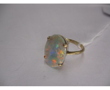 9ct Gold Opal Ring, 2.86g, Size P 