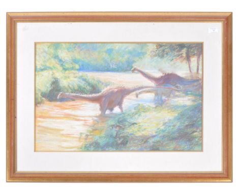 Michael Coote - British Artist -  The Lost World (Sir Arthur Conan Doyle) - a The Lost World inspired pastel study / painting