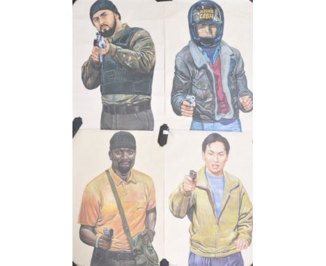 PJL Targets - Malik - Massoz printed - A set of four 20th century Belgian / Flemish police firing range  shooting target post