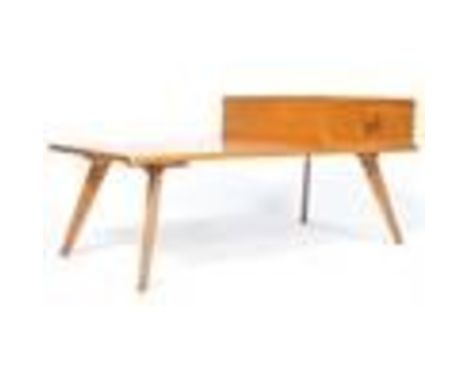 Convention Of Australia - An unusual mid 20th Century retro vintage teak wood telephone table / coffee table having a long ta