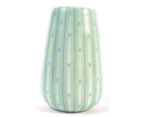 Jean Cockram - Poole Pottery - A mid century Poole pottery freeform vase model no YMT ( 1952 - 1955 ), with vertical bands of