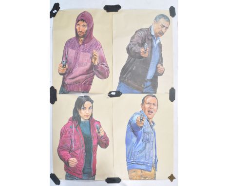 PJL Targets - Malik - Massoz printed -&nbsp;A set of four 20th century Belgian / Flemish police firing range&nbsp; shooting t
