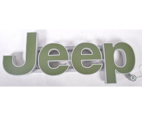 Jeep - A large late 20th century 1990's contemporary retro car motoring point of sale large showroom advertising light box si