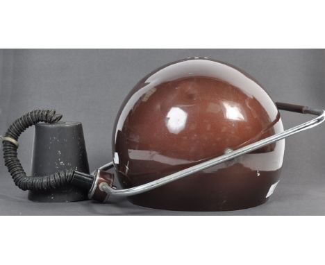 Rolly Brevettato - Italy -&nbsp; A retro space age Italian suspension and adjustable ceiling lamp in a pearlescent brown colo