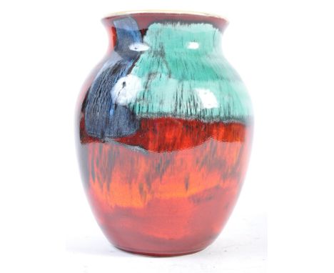 Poole Pottery - Living Glaze - A 20th century Poole pottery Collectors Club ' Living Glaze ' pottery vase, the shouldered cir