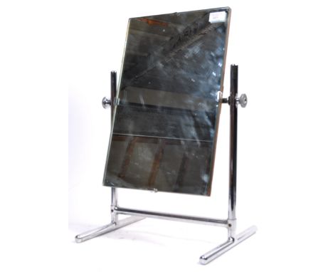 A 1930's Art Deco ' machine age ' chrome dressing table vanity mirror in the manner of Herman Miller. The 1930's chrome tubul