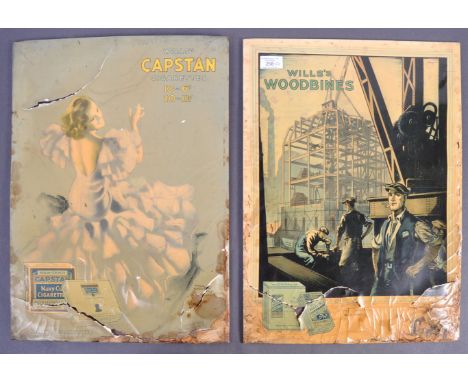 Wills Tobacco &amp; Cigarettes - Two retro vintage 1950's era ' Wills Tobacco &amp; Cigarettes ' advertising point of sale sh