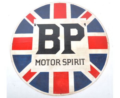 BP Motor Spirit - A very large hand painted 20th century motoring interest sign for BP Motor Spirit, a replica of an old enam