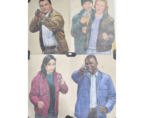 PJL Targets - Malik - Massoz printed - A set of four 20th century Belgian / Flemish police firing range  shooting target post