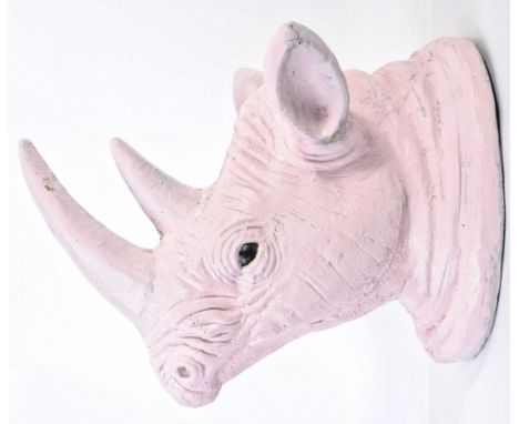 Rhino - A fibreglass events / exhibition / shop advertising display wall mask of a taxidermy style rhino head. The head being