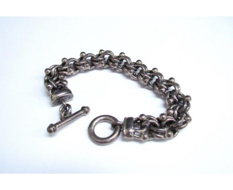 A silver chunky chain bracelet, 73g 