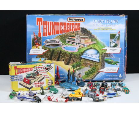 Collection of Gerry Anderson's Thunderbirds related toys and models to include boxed Matchbox Thunderbirds Tracy Island Elect