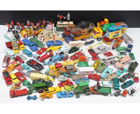 Collection of Mid 20th C onwards playworn diecast models to include Corgi, Dinky, Matchbox Series, Husky, etc, together with 