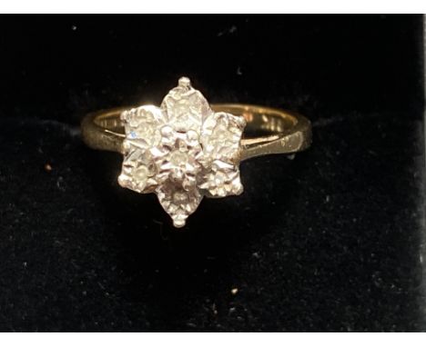 9ct Gold ring set with diamonds Size M 