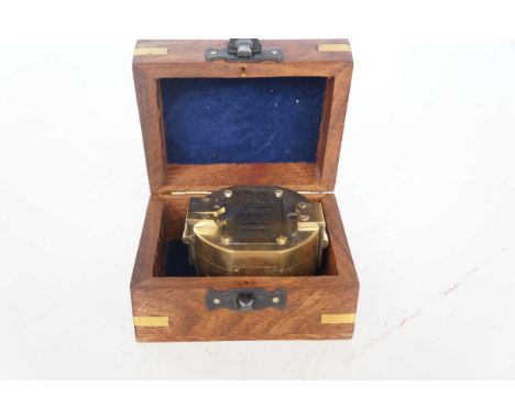 Boxed brass sundial compass 