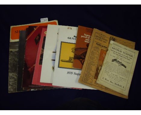 Selection of vintage gun related catalogues including Arthur Turner of Sheffield, Midland Gun Company 1939 catalogue and vari