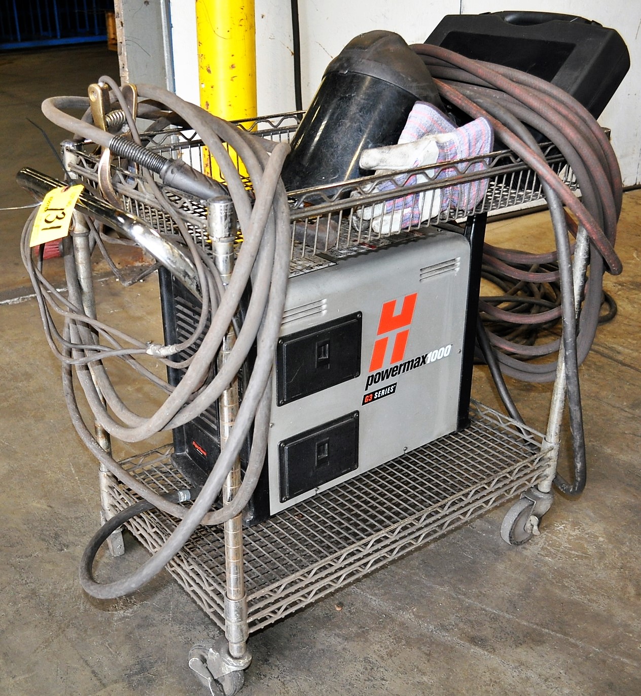 HYPERTHERM POWERMAX 1000 G3 SERIES PLASMA CUTTER & STAND, S/N 1000027791