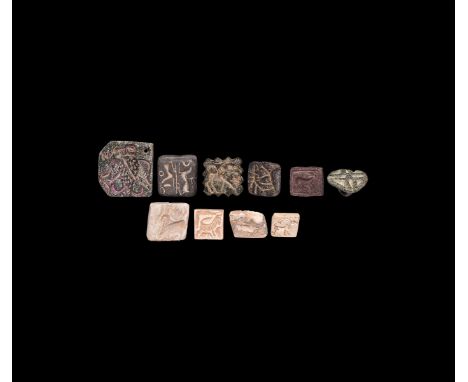 3rd-1st millennium BC. A group of ten stamp seals including four accompanied by typed and signed notes by the late W.G. Lambe