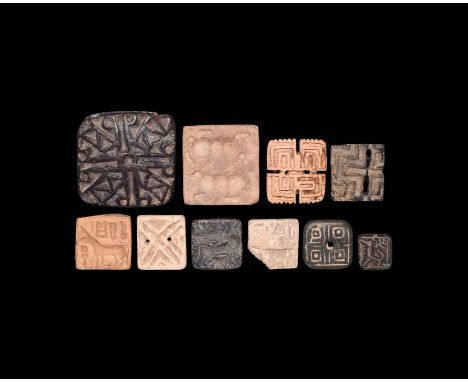 3rd-1st millennium BC. A group of ten stamp seals, including two accompanied by typed and signed notes by the late W.G. Lambe