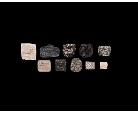 3rd-1st millennium BC. A group of ten seals including three accompanied by typed and signed notes by the late W.G. Lambert, l