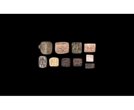 3rd-1st millennium BC. A group of ten stamp seals including five accompanied by typed and signed notes by W.G. Lambert, late 