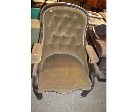 Victorian button upholstered armchair