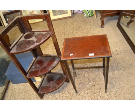 Small corner shelf unit and a rectangular lamp table (2)