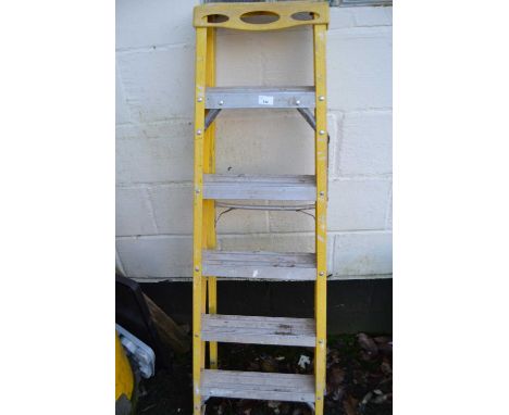 A folding step ladder