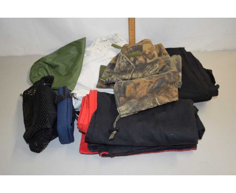 Box of camouflage camera lens covers and other items