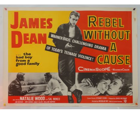 REBEL WITHOUT A CAUSE (1955 - First Release) - British UK quad film poster - JAMES DEAN - Rolled (as issued) - Fine plus