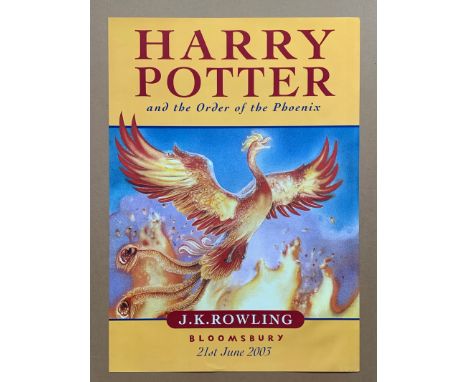 HARRY POTTER AND THE ORDER OF THE PHOENIX (2003) - Publishers (Bloomsbury) promotional advertising poster for the launch of J