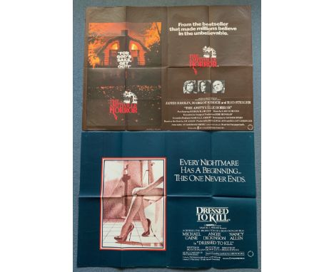 AMITYVILLE HORROR, DRESSED TO KILL + 2 x OTHERS (4 in Lot) - British UK quad film posters which also includes SATURN 3 &amp; 