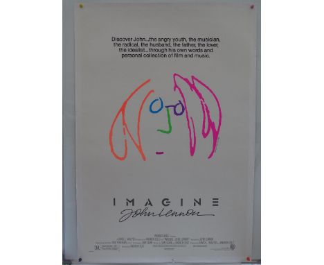 IMAGINE (1988) - US One Sheet - Design and self portrait artwork by John Lennon - 27" x 41" (69 x 104 cm) - Originally rolled