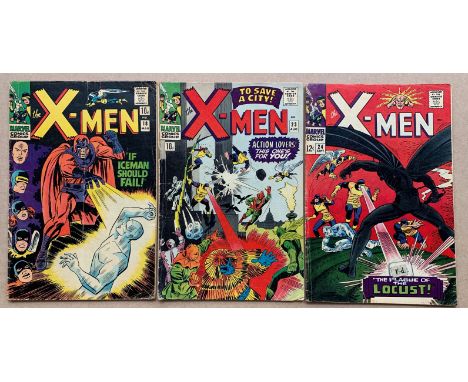 X-MEN #18, 23, 24 (3 in Lot) - (1966) - (MARVEL GD - Cents Copy / Pence Stamp/Copy) - First appearance the Locust plus appear