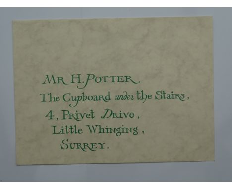 HARRY POTTER AND THE PHILOSOPHER'S STONE (2001) - SCREEN USED SPECIAL EFFECT PROP ENVELOPE - HARRY'S HOGWARTS ACCEPTANCE LETT