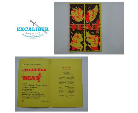 THE MONKEES: HEAD! (1968) - FILM SYNOPSIS LEAFLET - A rare piece of music/film memorabilia - Good/Some staining
