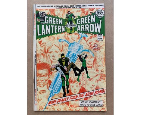 GREEN LANTERN - GREEN ARROW #86 (1971 - DC) VFN+ (Cents Copy/Pence Stamp) - Anti-drug issue. Cover by Neal Adams. Art by Adam