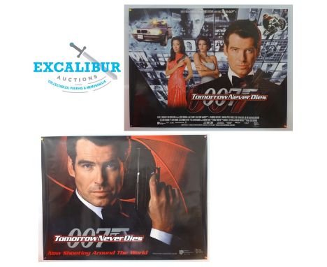JAMES BOND: TOMORROW NEVER DIES (1997) Lot of 2 British UK Quad Film Posters to include Main/Final version; Correct spelling 