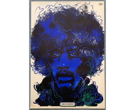 JIMI HENDRIX (1974) - Polish 'Personality' poster with artwork by WALDEMAR SWIERZY 'Blue Style' - **RARE** - FIRST PRINT / RE