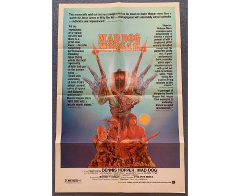 MAD DOG MORGAN (1976) - US One Sheet Poster - DENNIS HOPPER - JOHN MELO artwork - 27" x 41" (68.5 x 104 cm) - Folded (as issu