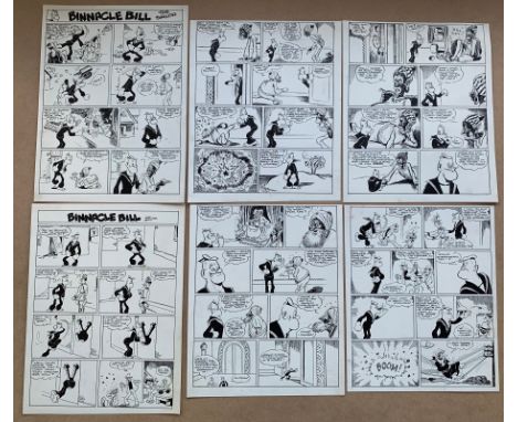 BINNACLE BILL THE SAILOR (1940's) - (6 in Lot) - ORIGINAL ARTWORK - WILLIAM WOOD (Artist) - 6 x pages for "New Funnies" comic