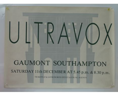ULTRAVOX - UK Quad music poster - Advertising the band's appearance on 11th December 1980 at the Gaumont Theatre, Southampton